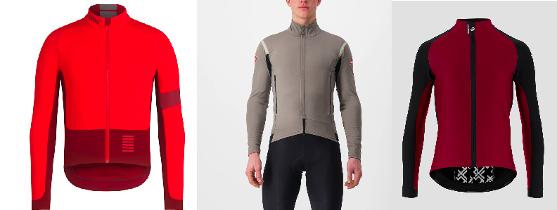 Cycling winter jackets from Rapha, Castelli and Assos.